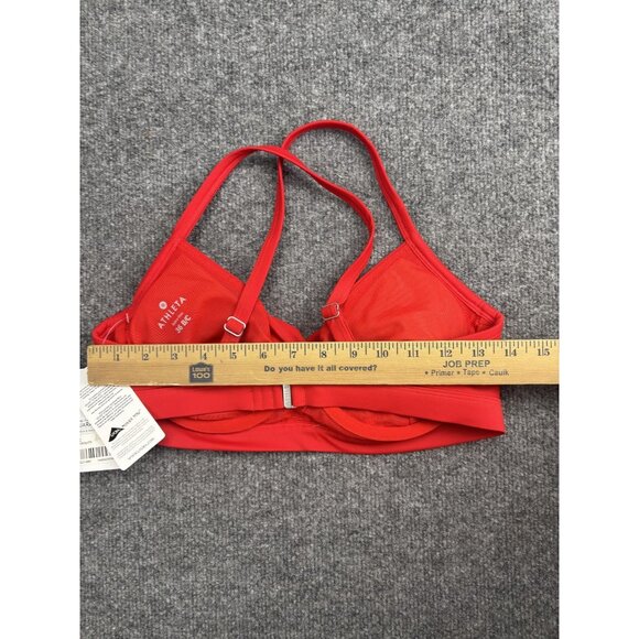 Athleta Bikini Top Womens 36B/C Red Twister Swim Crossback Adjustable UPF 50 - Picture 4 of 5